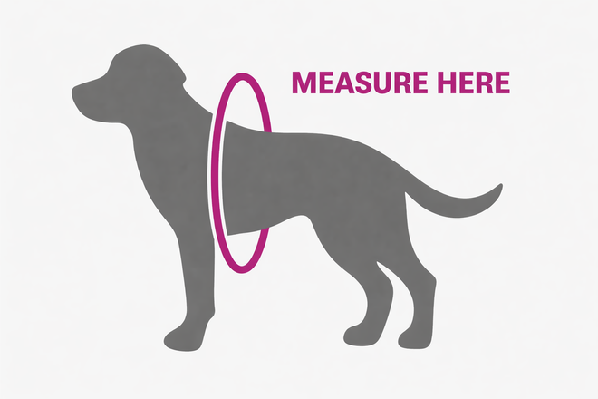 Measure your dog's chest just behind the front legs